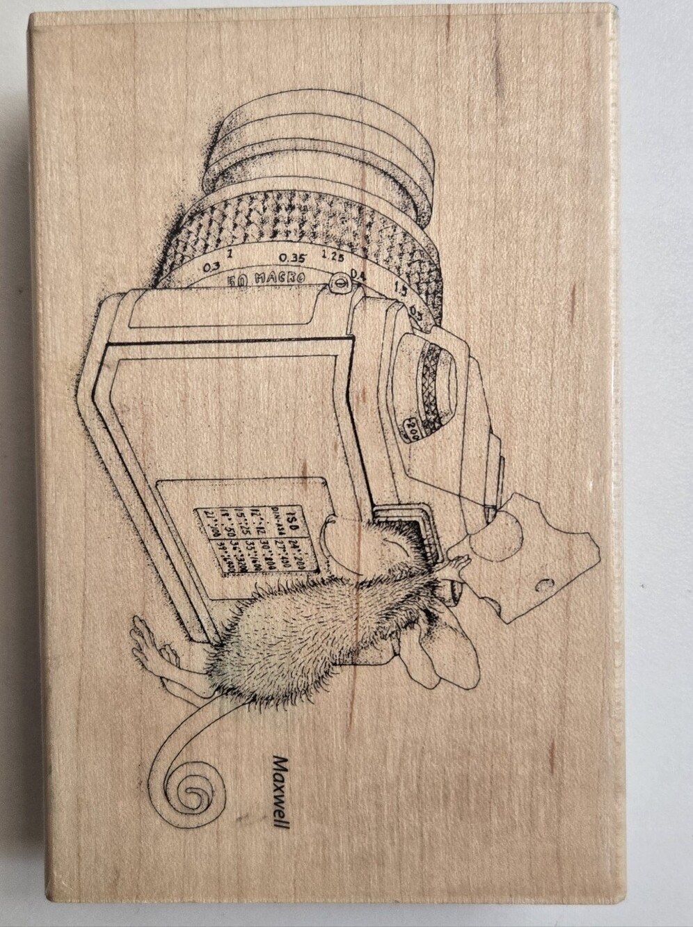 Stampendous House Mouse "Say Cheese" wood-mounted rubber stamp